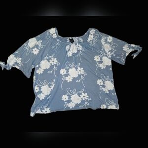 Liv Los Angeles Floral Women's Embroidered Blouse, 3X